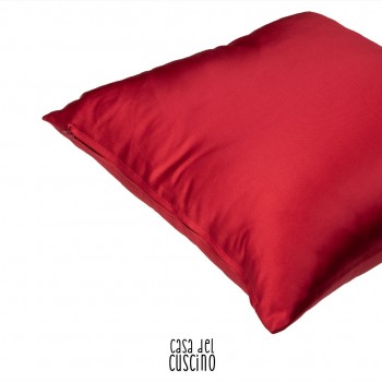 cuscino rosso tinta unita in raso
