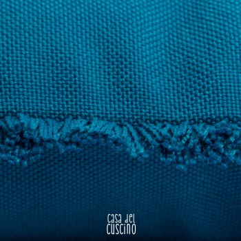 Cuscino decorativo blu Ottavio con frange dettaglio cucitura sfoderabile
