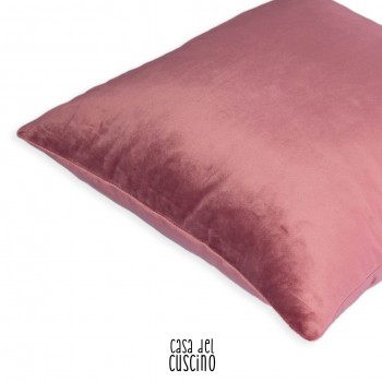 Cuscino decorativo velluto rosa imbottitura sfoderabile