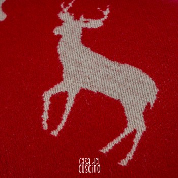 Gorzano cuscino arredo Rosso da montagna con cervo