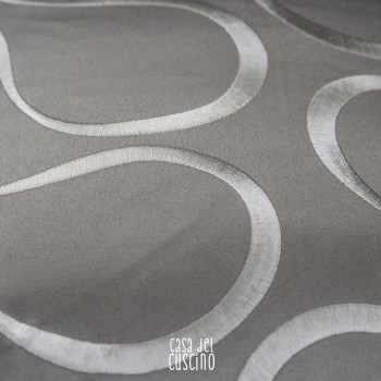 Perla cuscino arredo moderno grigio con motivo a onde