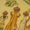 cuscino Africa arredo giallo crema con stampe di donne